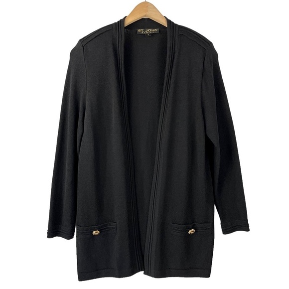 ST. JOHN Wool Knit Longline Jacket - Picture 1 of 14